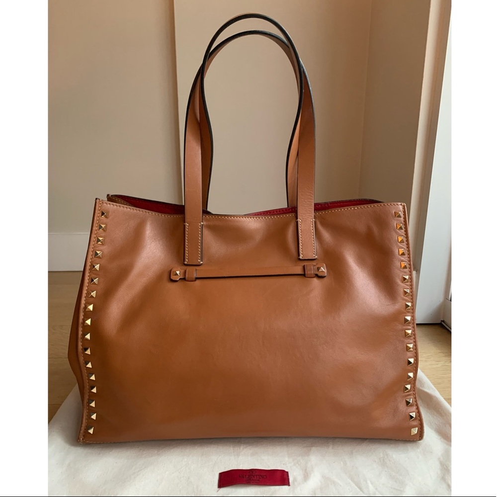 Valentino Soft Leather Rockstud Tote